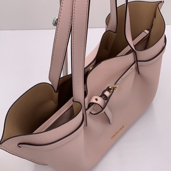 MICHAEL KORS EMILIA LARGE EAST WEST TOTE BAG POWDER BLUSH COLOR - Picture 8 of 14